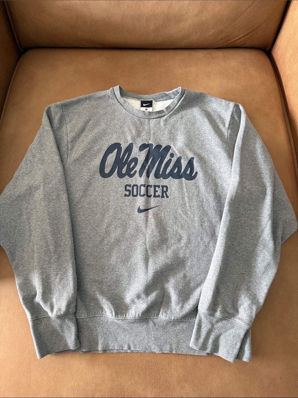 Nike Grey Ole Miss Soccer Crewneck Sweatshirt